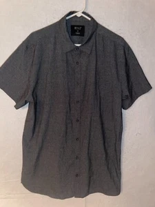 BYLT Premium Basics Short Sleeve Button Down Viscose Blend Dark Gray Men’s XL - Picture 1 of 5