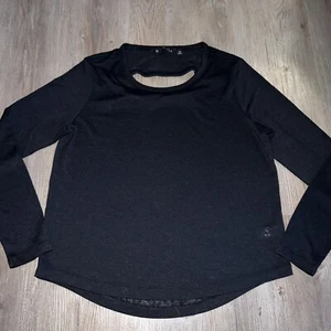 Camisa de yoga manga larga recortada trasera ATHLETA para mujer talla pequeña - Imagen 1 de 4