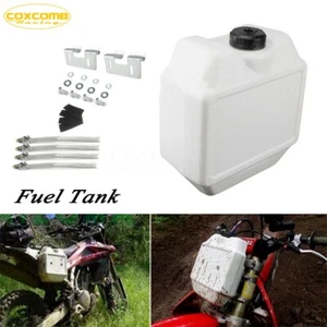 Dirt Bike Front White Gas Oil Fuel Tank 1.3 Gal For Yamaha Honda Suzuki Enduro - Foto 1 di 11