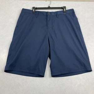 Hurley Shorts Men's 36x10" Flat Front Chino Blue Stripped Slash Pockets Logo - Picture 1 of 12