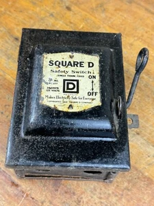 1922 SQUARE D Safety Switch Box, 2 Pole, 30A 125V, RePurpose! Steampunk - Picture 1 of 11