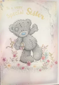 Tatty Teddy Me To You ~ Large Special Sister Birthday Card ~ 6 X 9 “ - Picture 1 of 6