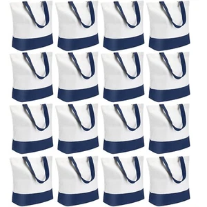 Reginary 16 Pack Canvas Tote Bags Set - Large Cotton Tote with Handle for Wom... - Picture 1 of 7