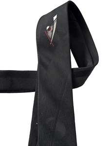 Bugle Boy Boy's Men's Tie Black, Iridescent geometric pattern Solid 56x2 3/4 - Picture 1 of 7