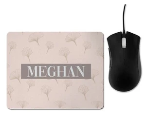 Personalised Mouse Mat Computer Pad Girls Office Elegant Peach Leaf Colleague - Picture 1 of 1