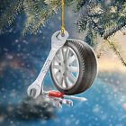 Mécanicien automobile ornement de Noël, voiture véhicule automobile pneu de service, décoration de garage