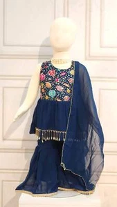 Kids Sarara in Dark Blue with Shawl - Picture 1 of 5