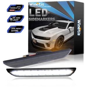 2pcs For 15-20 Ford Mustang S550 "WHITE LED" Rear Side Marker Light Housing Lamp - Picture 1 of 10