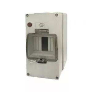 TESLA Weatherproof 4 Pole Enclosure Box Switchboard with Neon Light IP66 - Picture 1 of 1