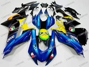 Kit panneau carénage carrosserie injection ABS bleu requin YZF R6 2017-2021 compatible avec - Photo 1/10
