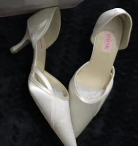 Rosa Paradox Tulpe Elfenbein Satin Brautschuhe Brautjungfer Court Größe 36 - Bild 1 von 3