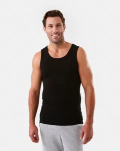 3 Pack Men’s Singlets – Scoop Neck, Sleeveless Tanks with Side Seams - Picture 1 of 35