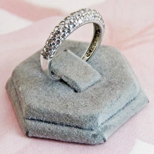 Brillante tamaño 5 1/4 pavé de plata de ley conjunto anillo circonita cúbica - Imagen 1 de 13
