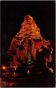 Vintage DISNEYLAND Anaheim Calif. Postcard "MATTERHORN AT NIGHT" #E-1 / Unused - Picture 1 of 2
