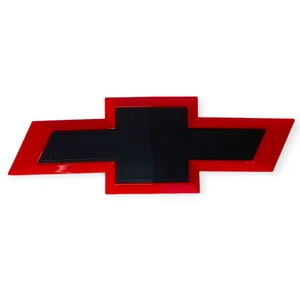 Chevy Grille Emblem Black on Red Logo Badge for 2016 - 2018 Silverado 1500 - Foto 1 di 4