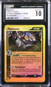 Pokemon Mightyena EX Ruby and Sapphire 10/109 Reverse Holo Rare CGC 10 GEM MINT - Picture 1 of 3