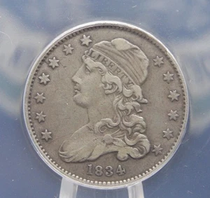 1834 Capped BUST Silver Quarter 25c ANACS VF30 Details #177 Very Fine ECC&C, Inc - Picture 1 of 5