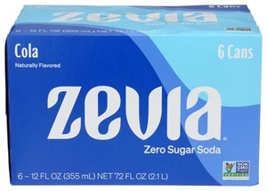 Zevia Zero Calorie Soda Cola, 12 Oz Pack of 6 - Picture 1 of 3