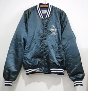 Vintage Chalk Line Mack Trucks Jacket Mens XXL Navy Satin Bomber Made in USA - Picture 1 of 8