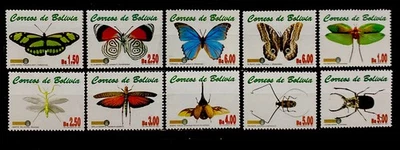 Bolivia 2001. MARIPOSAS E INSECTOS.MNH Foto 1 de 2