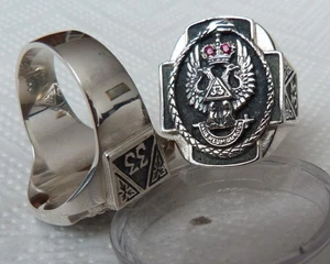 Freimaurer Schottischer Ritus 33. Grad Ring SILBER- 925 - Picture 1 of 3