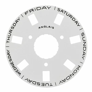 Day Disc For Rolex President Double Quick Set Fits 3155 Movement White W/Black - Picture 1 of 2