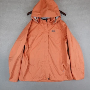 REI Co-op Rainier Rain Jacket Womens 1X Orange Peak 2.5L Waterproof Packable - Picture 1 of 10