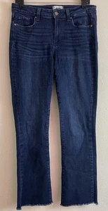 Paige Manhattan Jeans Women's 31 Blue Flare Raw Denim Bootcut Medium Wash - Picture 1 of 12