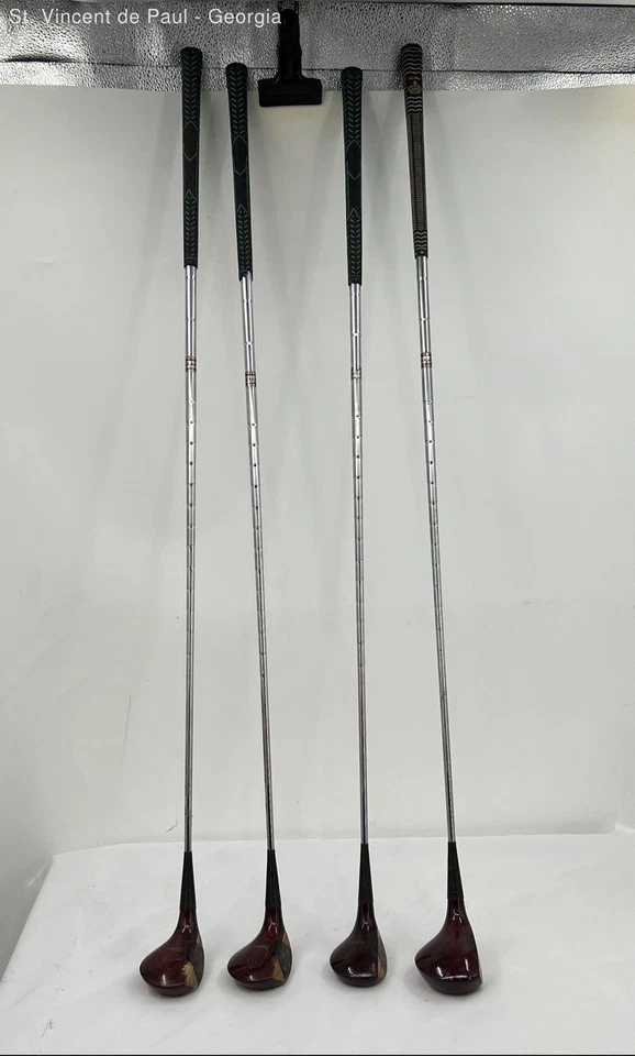 Vintage Titleist Acushnet Persimmon Wood Set RH 1-3-4-5 Steel Regular D2 A2AR5A - Image 1 of 4