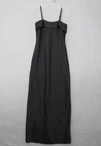 Maxi Vestido Banana Republic Factory 4 Negro Doble Satén Formal Fiesta 2024 Nuevo con Etiquetas - Imagen 1 de 16