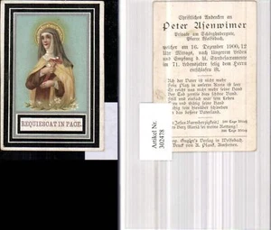 302478,Andachtsbild Heiligenbildchen Weistrach 1902 Requiescat in Pace Heilige K - Picture 1 of 1