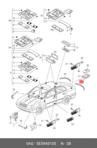 Reflector parachoques trasero lado izquierdo Skoda Octavia III Combi MK3 2017-2019 5E5945105A - Imagen 1 de 1