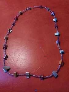 Beaded & Stones Necklace Multi Colors Hand made - Picture 1 of 5