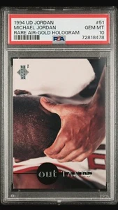 HOLOGRAMA DORADO Michael Jordan 1994 UD Jordan Rare Air #51 PSA 10 MUY RARO - Imagen 1 de 2