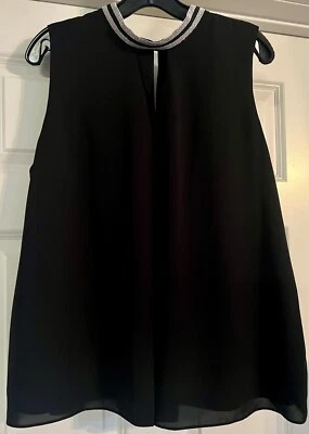 Laundry By Shelli Segal серебристый и черный кольчуга вырез размер L без рукавов - Изображение 1 из 4