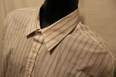 Express Classic L/S White Stripe Button Front CASUAL SHIRT SIZE L 100% Cotton - Image 1 of 3
