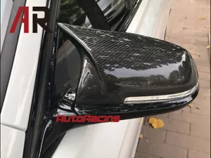 M4 Style Replacement Mirror Cover Carbon Fiber Fit 2014-2017 BMW F10 F11 F07 LCI - Foto 1 di 3