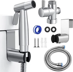 Stainless Steel Handheld Douche Bidet Toilet Spray Shower Shattaf Diverter Kit - Picture 1 of 19