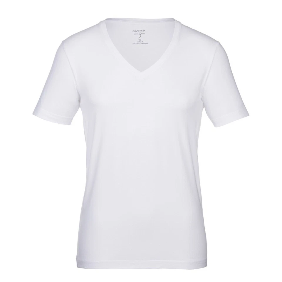 Olymp Body Fit Level Five 5 Basic T-Shirt weiß V-Ausschnitt 0801 12 00 - Bild 1 von 1