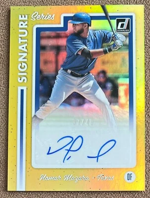 Nomar Mazara 2017 Panini Donruss Signature Series autógrafo dorado #SS-NM/49 Foto 1 de 3