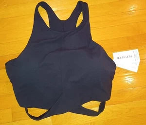 ATHLETA NWT Conscious Cut Out Crop D-DD Tank Top PLUS SIZE 3X Black - Picture 1 of 4