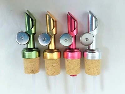 4 Colors Weighted Metal Pour Spouts for Olive Oil Vinegar, Bottle Pourer Cruet