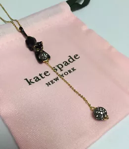 Collar Kate Spade New York House Cat Y tono dorado con bolsa para el polvo KS Nuevo - Imagen 1 de 12