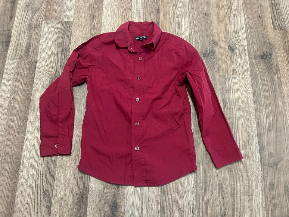Camisa George, niño talla 7, roja, abotonada, manga larga Foto 1 de 4