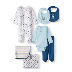 Garanimals Newborn Baby Boy Shower Gift Set, 7-Piece, Preemie 0-3 Months