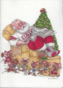 1989 San Francisco 49ers Custom Edge Christmas Xmas Card by Tom Hayes - Picture 1 of 3
