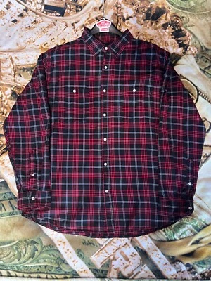 Camisa con botones XXL HUF de colección para hombre Y2K tartán franela a cuadros skate surf stussy Foto 1 de 4