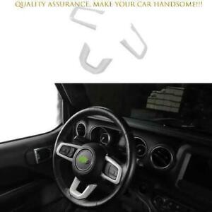 For Jeep Wrangler JL 2018-2024 Pearly White Steering Wheel Control Strip Trim