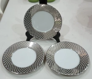 OFFERTA! Set di 3: Piatti Pane Antipasto Ciroa Lattis Platino/Argento 6 1/8" L@@K! - Foto 1 di 6