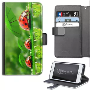 Red Ladybird Phone Case;PU Leather Wallet Flip Case;Cover For Samsung;Apple - Picture 1 of 5